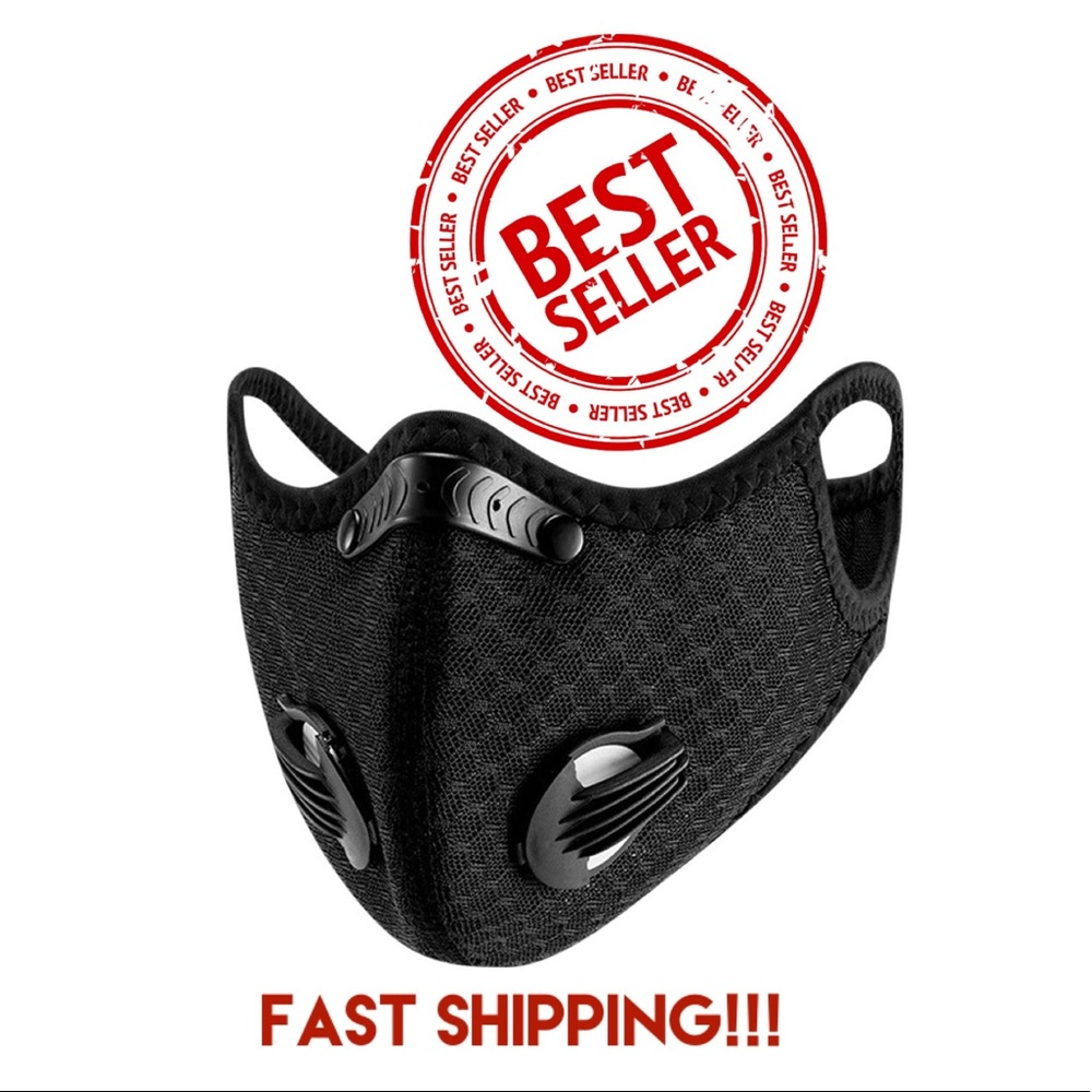 Sports Dust Face Cover Mask Washable Unisex Black